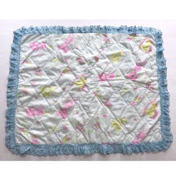 Vintage Handmade Nylon Baby Blanket 60s 70s Kids - Picture 2 of 6